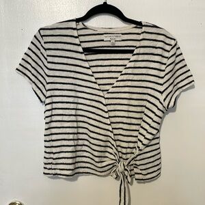 Madewell Striped Shirt with bow detail